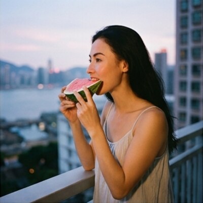 阳台吃瓜