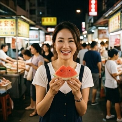 夜市吃瓜